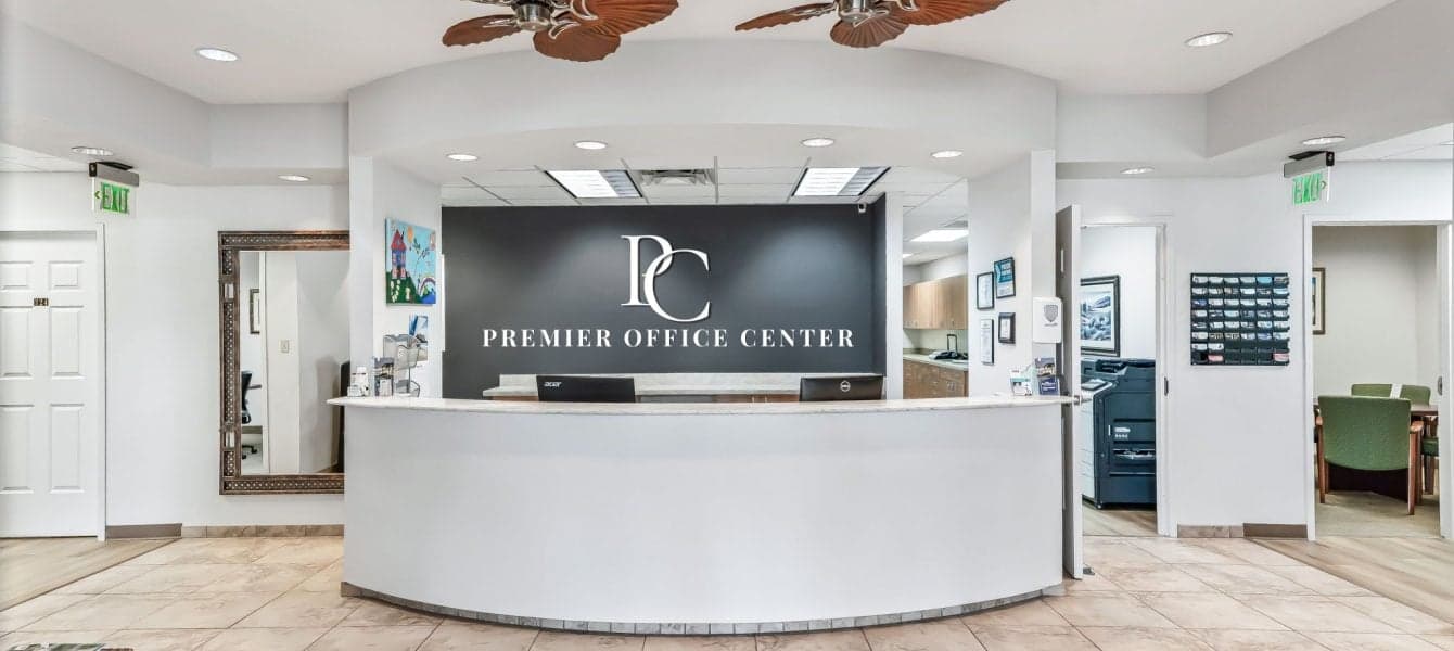 Front desk of the premier coffee center, featuring a sleek design and a barista ready to assist customers.